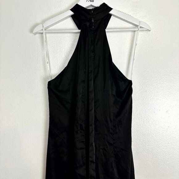 LULUS Waltz with You Halter Satin Column Gown in Black Size X-Small - Picture 12 of 12
